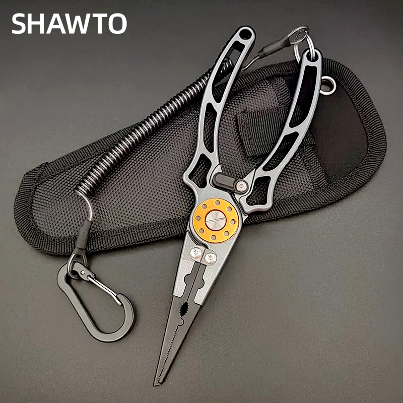 Fishing Equipment Cheap - Shawto 20cm Aluminium-Angelzange, Salzwasser-Angelwerkzeug, Multitool, Hakenentferner,